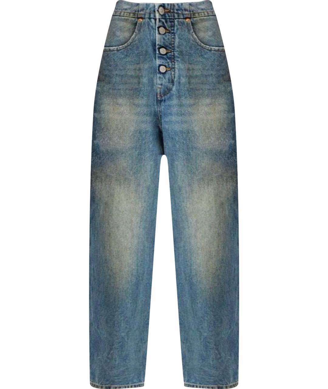 MM6 MAISON MARGIELA Голубые хлопковые прямые джинсы, фото 1