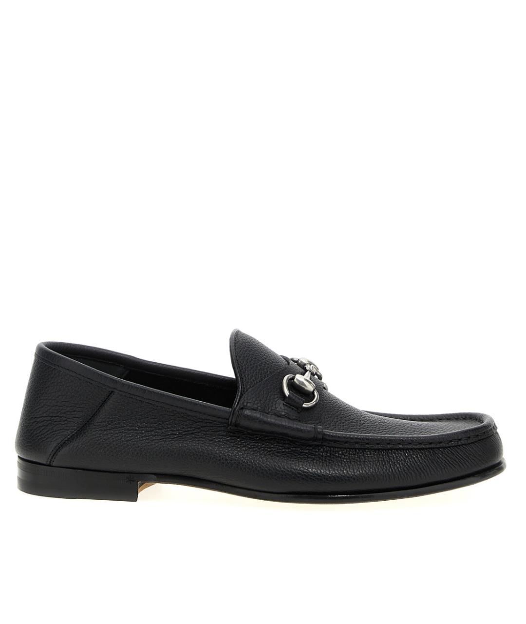 GUCCI Черные кожаные лоферы, фото 1