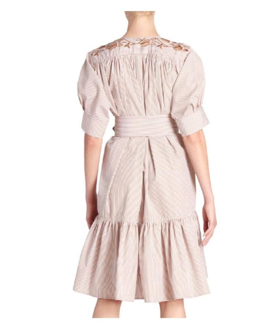 CHLOE Бежевое хлопковое повседневное платье, фото 8