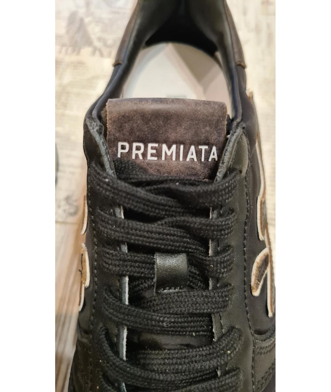 PREMIATA Коричневые кожаные низкие кроссовки / кеды, фото 9