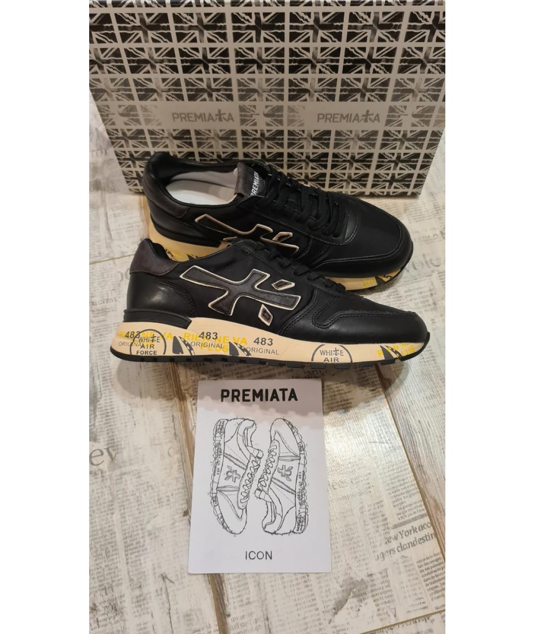 PREMIATA Коричневые кожаные низкие кроссовки / кеды, фото 10