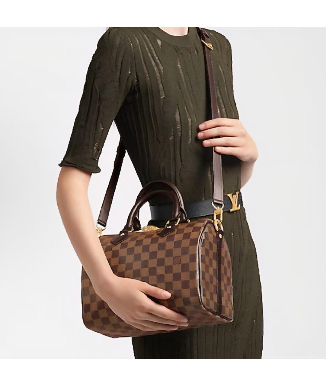 LOUIS VUITTON Коричневая сумка с короткими ручками, фото 4