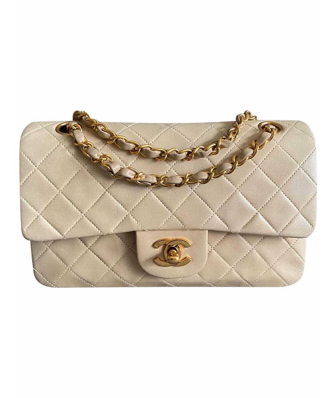 CHANEL Бежевая кожаная сумка на плечо, фото 1
