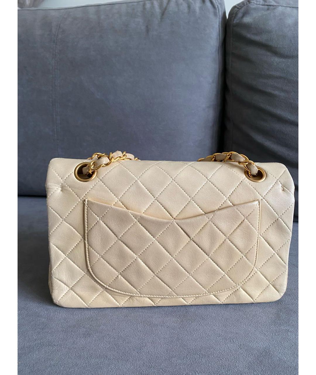 CHANEL Бежевая кожаная сумка на плечо, фото 3