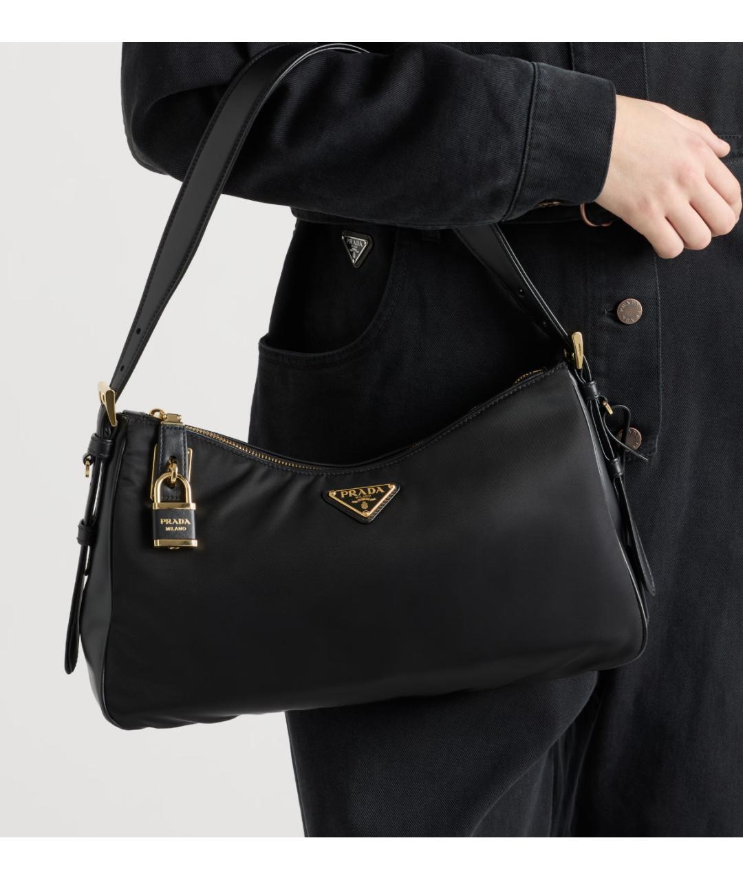 PRADA Черная синтетическая сумка через плечо, фото 2