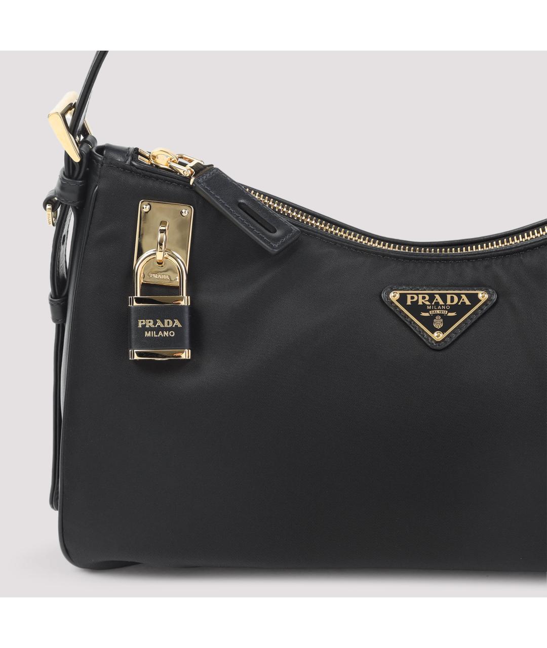 PRADA Черная синтетическая сумка через плечо, фото 5