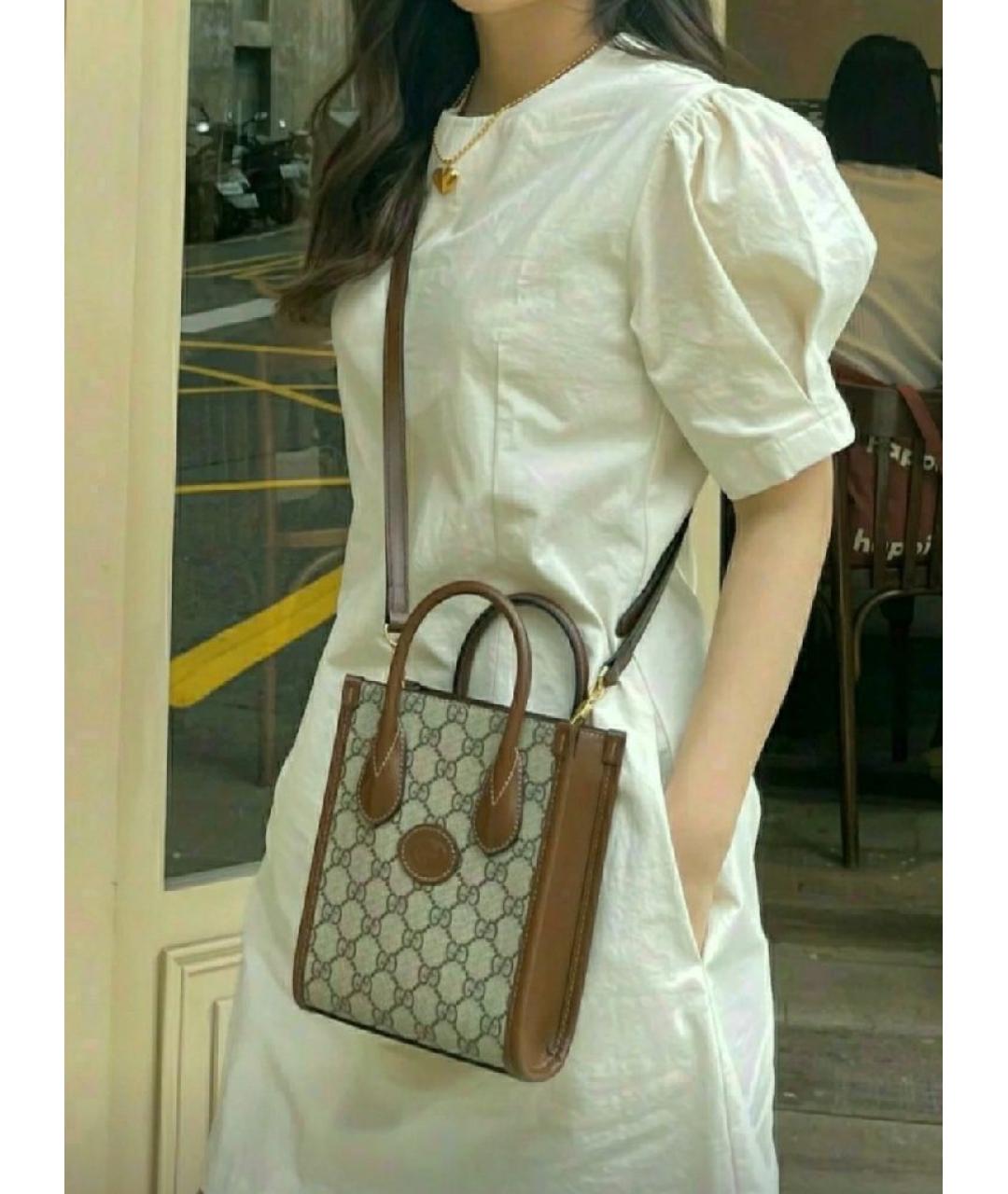 GUCCI Коричневая сумка с короткими ручками, фото 6