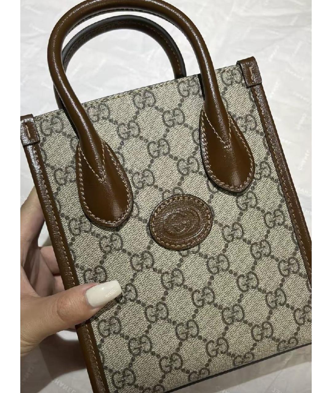 GUCCI Коричневая сумка с короткими ручками, фото 5