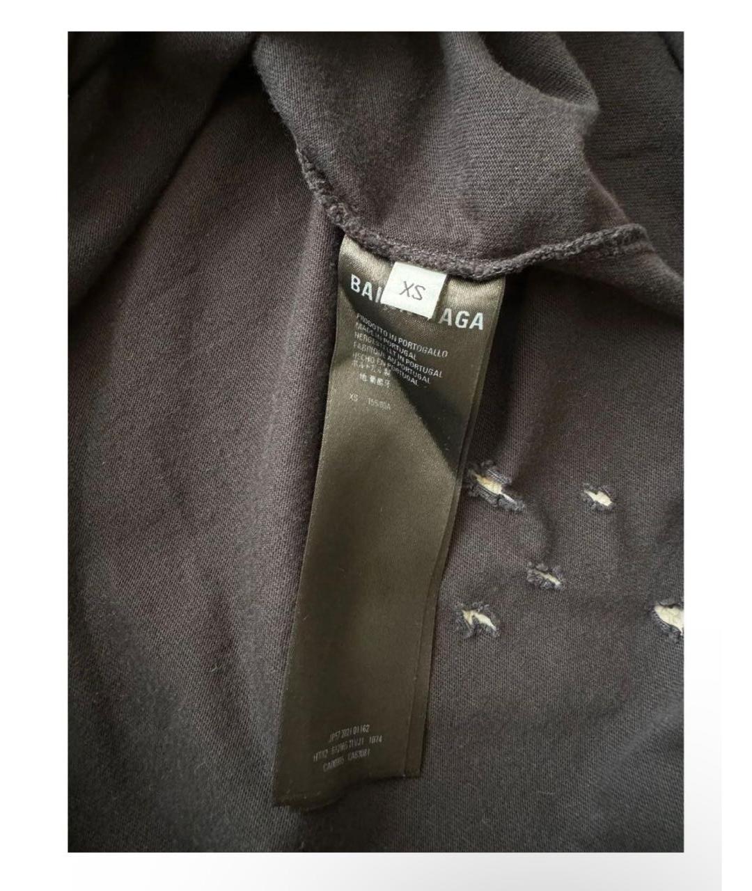 BALENCIAGA Антрацитовая хлопковая футболка, фото 3