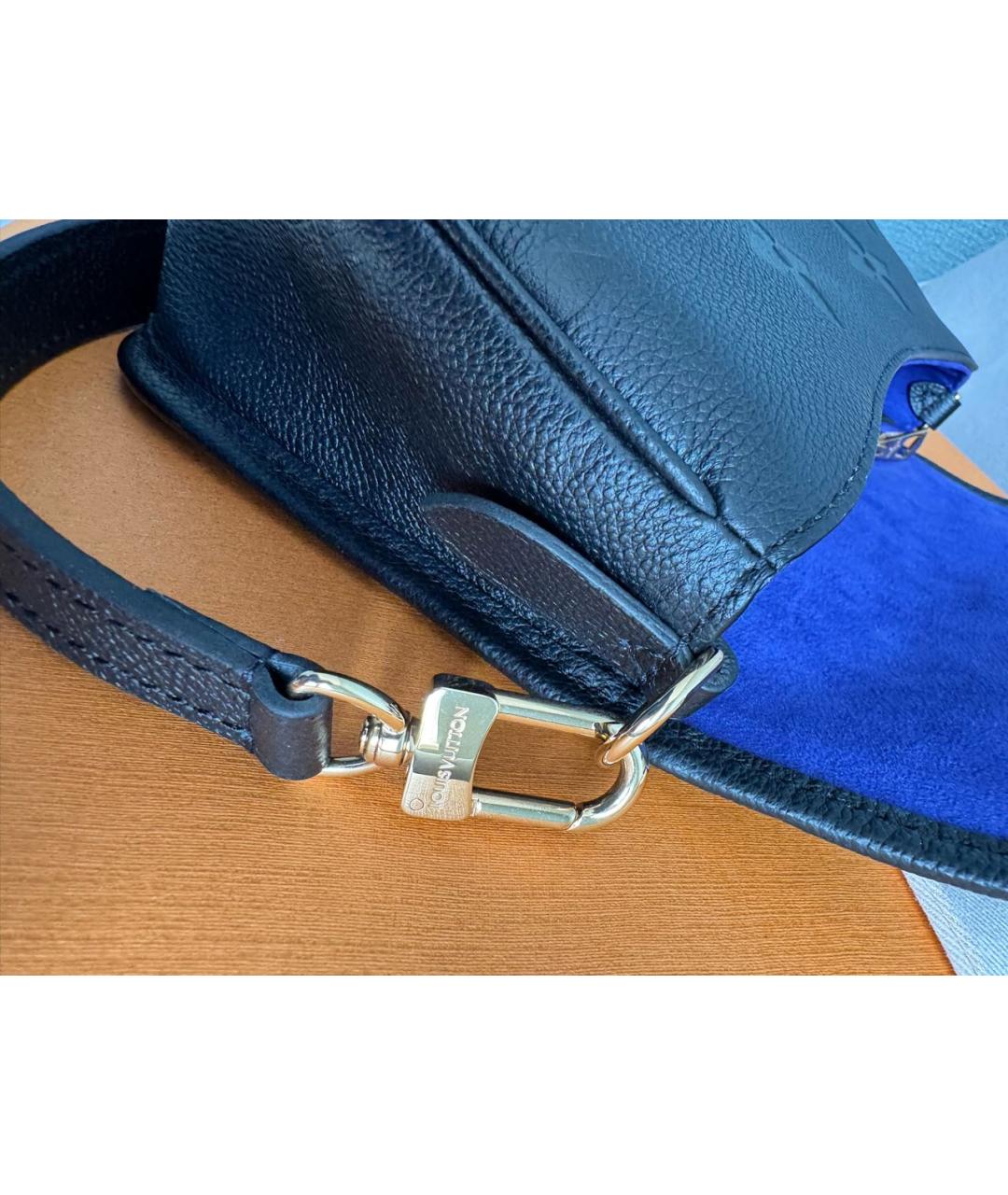 LOUIS VUITTON Черная кожаная сумка с короткими ручками, фото 6