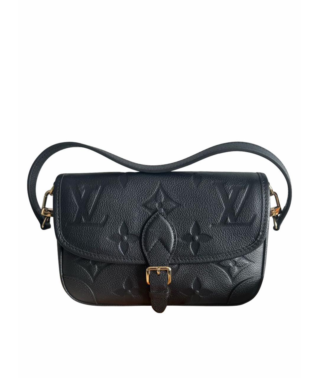 LOUIS VUITTON Черная кожаная сумка с короткими ручками, фото 1