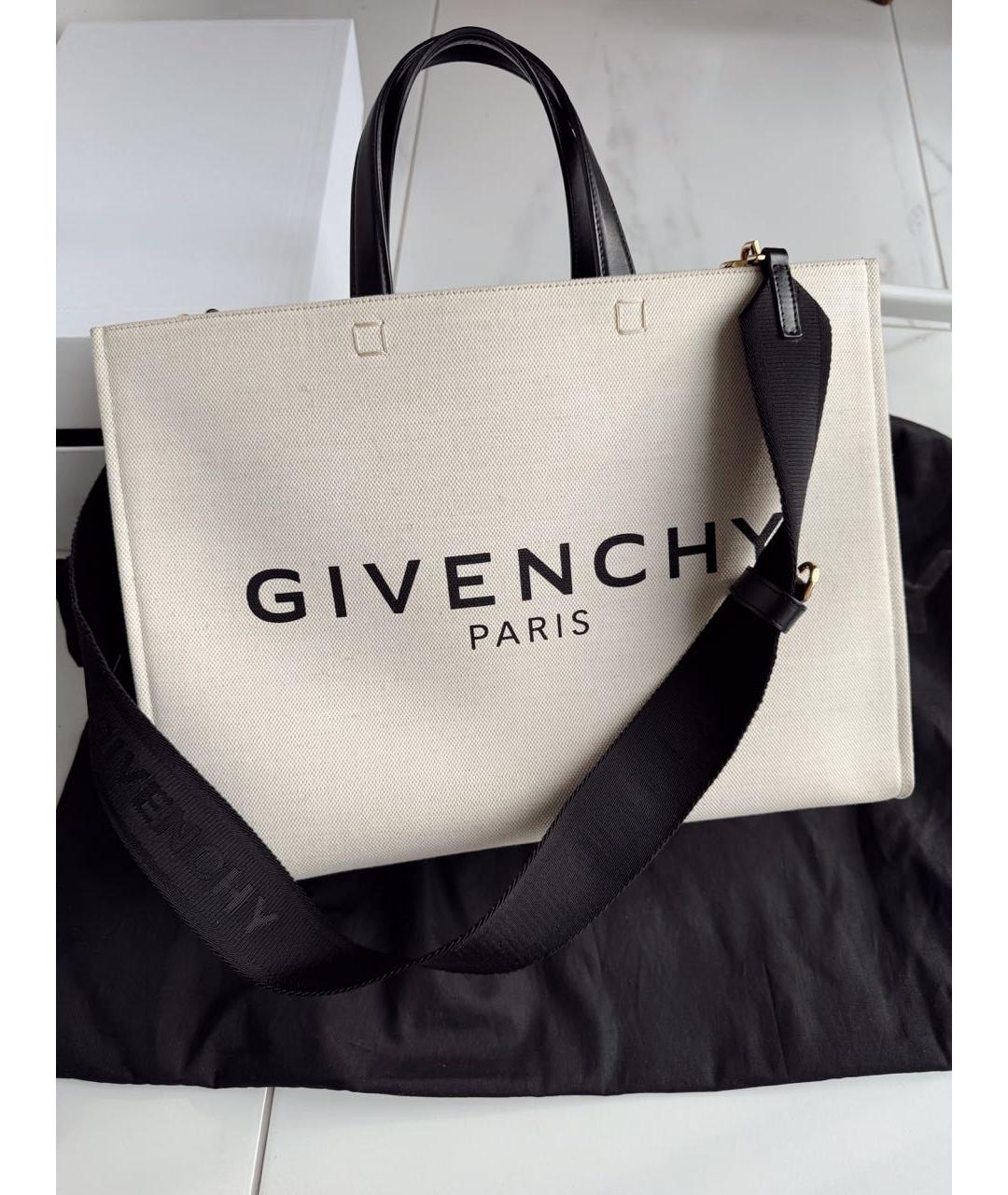 GIVENCHY Бежевая тканевая сумка тоут, фото 5