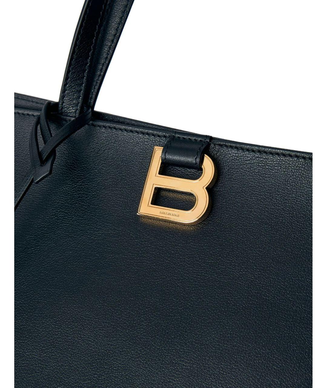 BALENCIAGA Черная кожаная сумка тоут, фото 4
