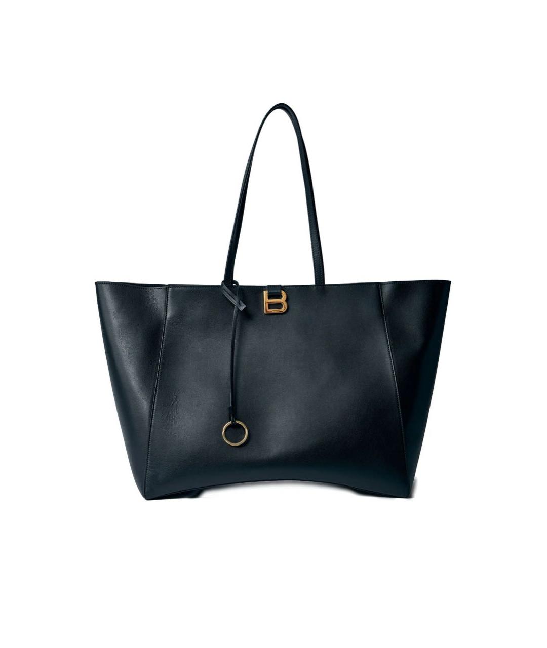 BALENCIAGA Черная кожаная сумка тоут, фото 1