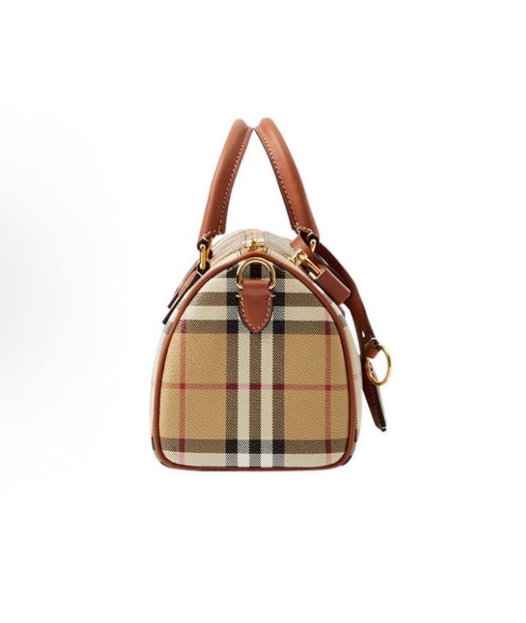 BURBERRY Коричневая кожаная сумка с короткими ручками, фото 2