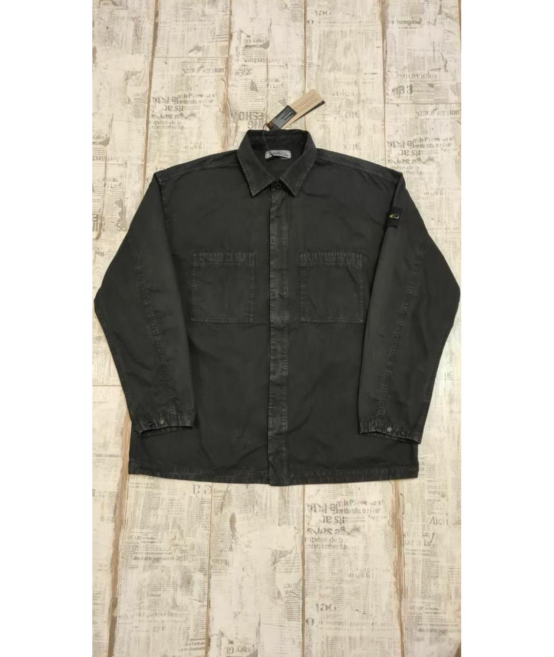 STONE ISLAND Черная хлопковая куртка, фото 3