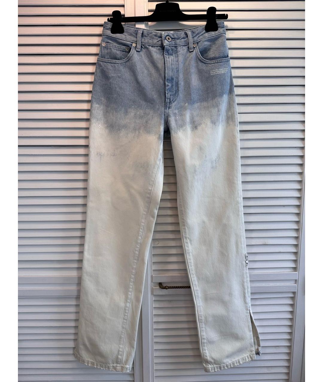 OFF-WHITE Мульти хлопковые прямые джинсы, фото 8