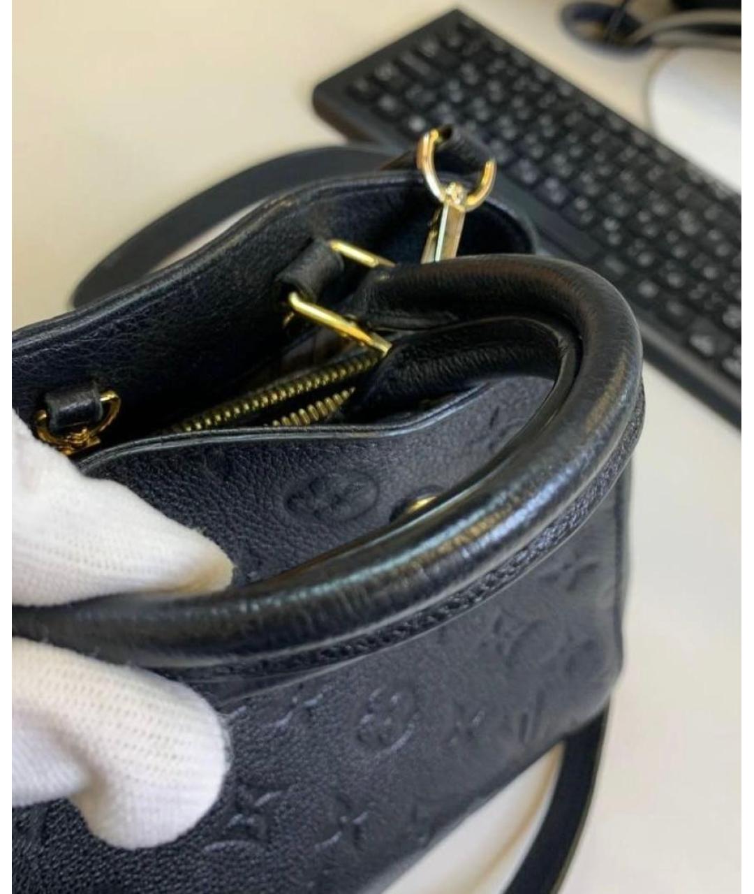 LOUIS VUITTON Черная кожаная сумка с короткими ручками, фото 7