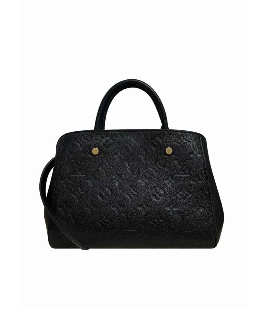 LOUIS VUITTON Черная кожаная сумка с короткими ручками, фото 1