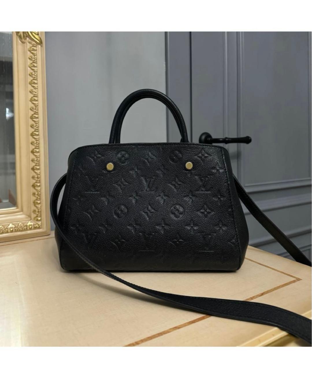 LOUIS VUITTON Черная кожаная сумка с короткими ручками, фото 4