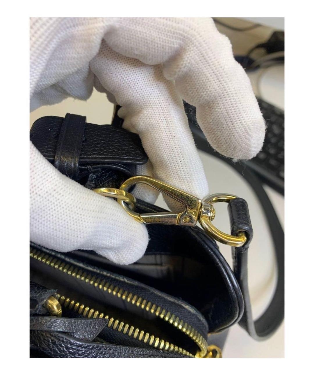 LOUIS VUITTON Черная кожаная сумка с короткими ручками, фото 6