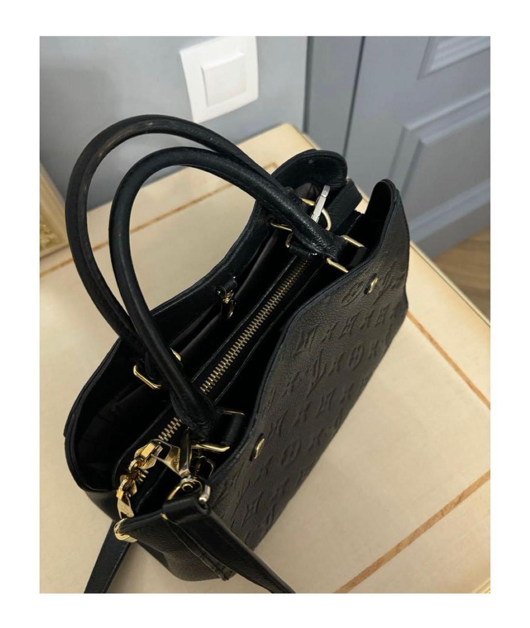LOUIS VUITTON Черная кожаная сумка с короткими ручками, фото 3