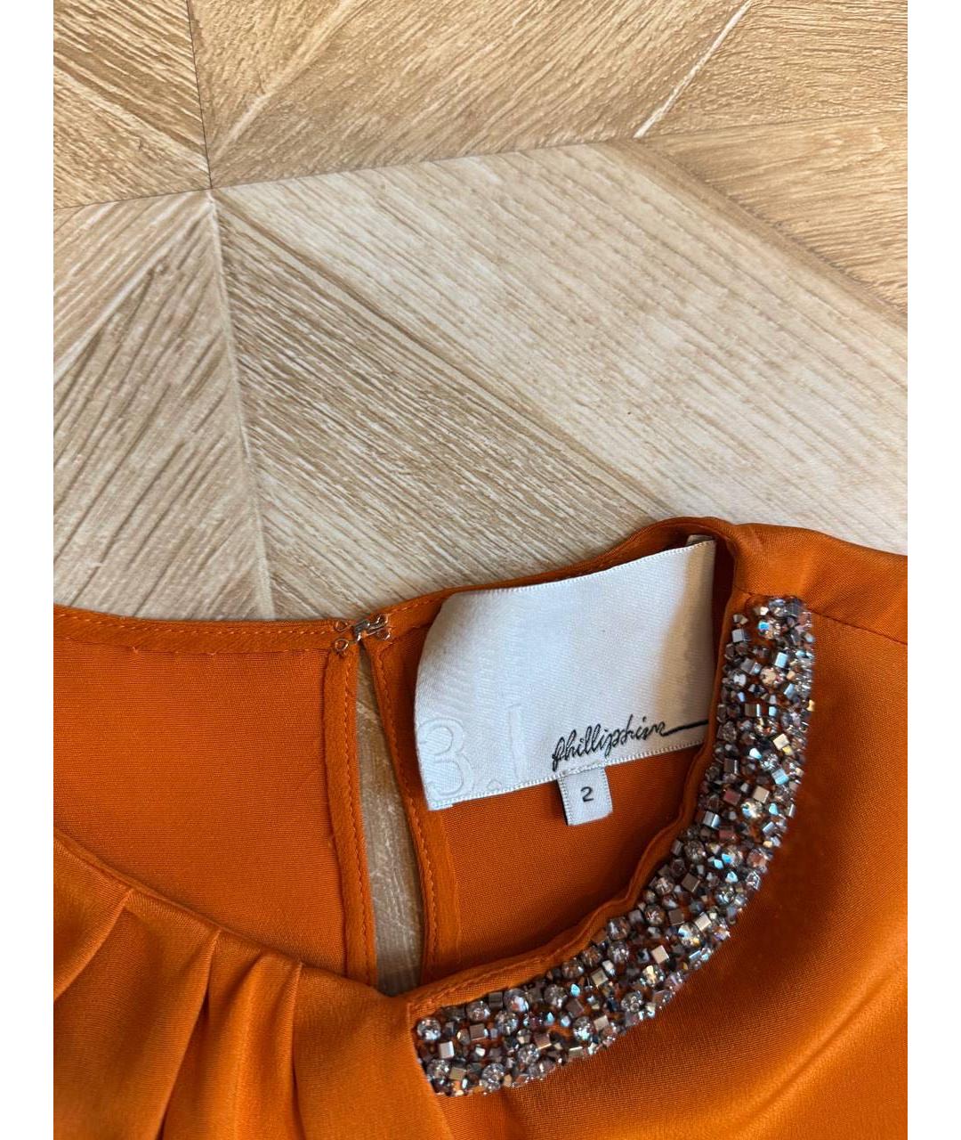 3.1 PHILLIP LIM Оранжевое шелковое платье, фото 5