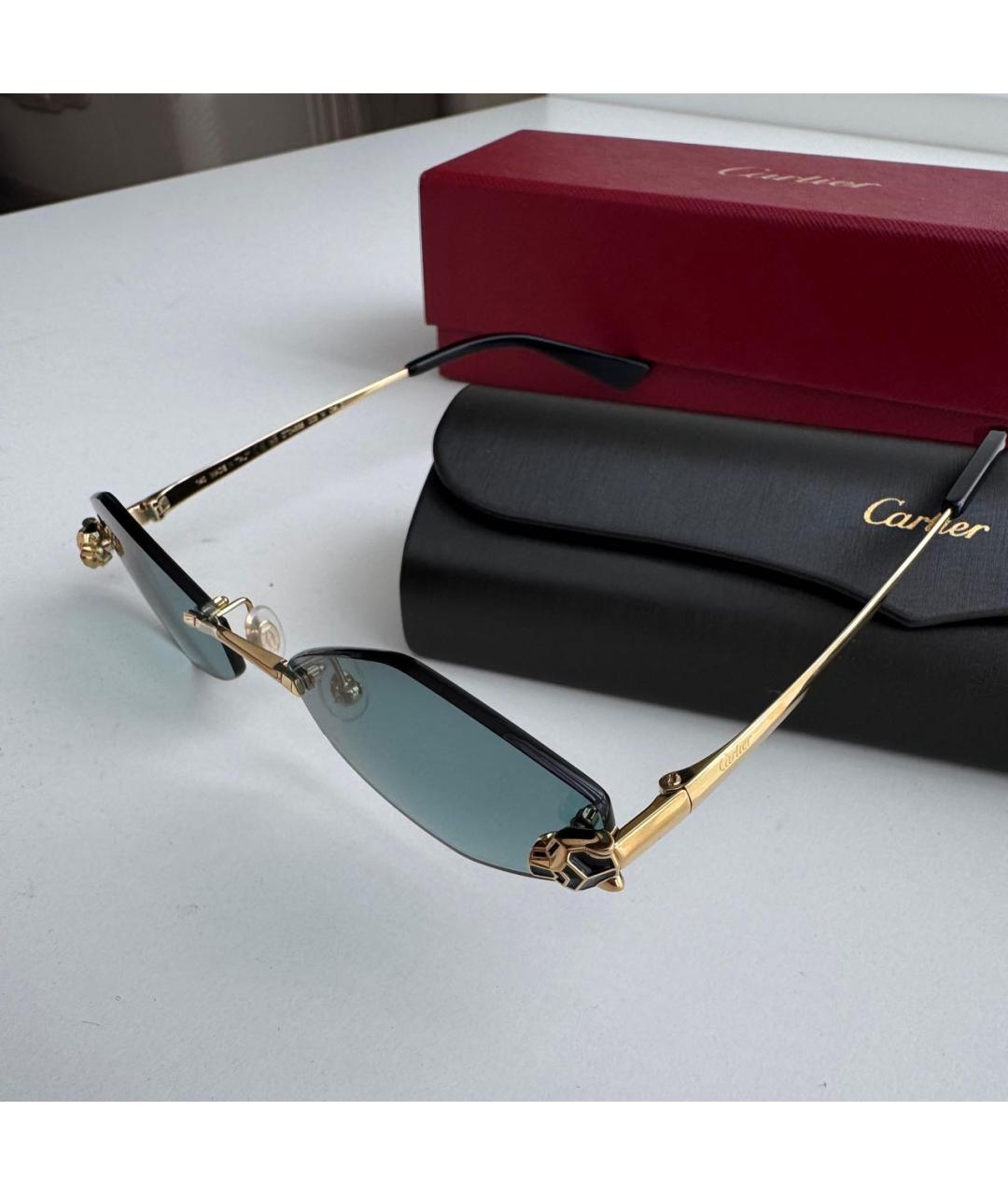 CARTIER Голубые металлические солнцезащитные очки, фото 2