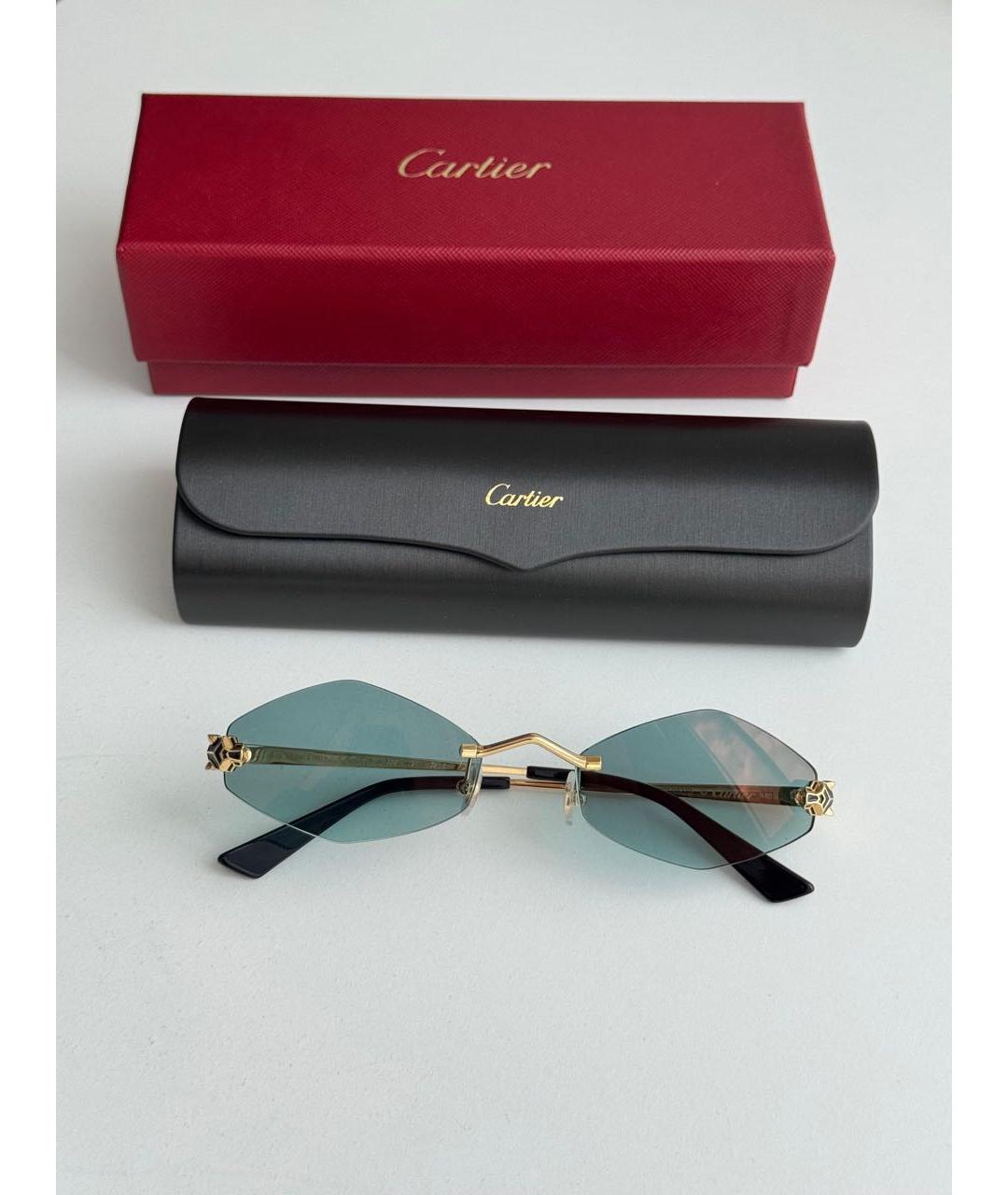 CARTIER Голубые металлические солнцезащитные очки, фото 5