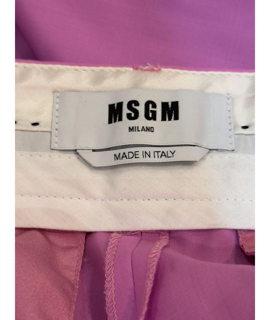 MSGM Розовые шерстяные брюки широкие, фото 2