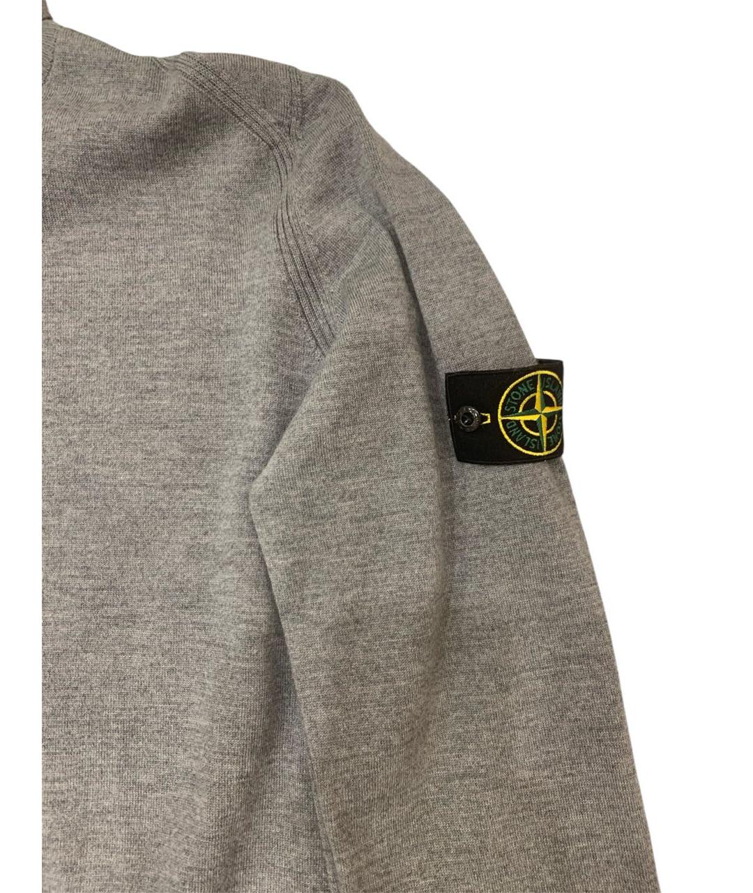 STONE ISLAND Серая шерстяная водолазка, фото 3