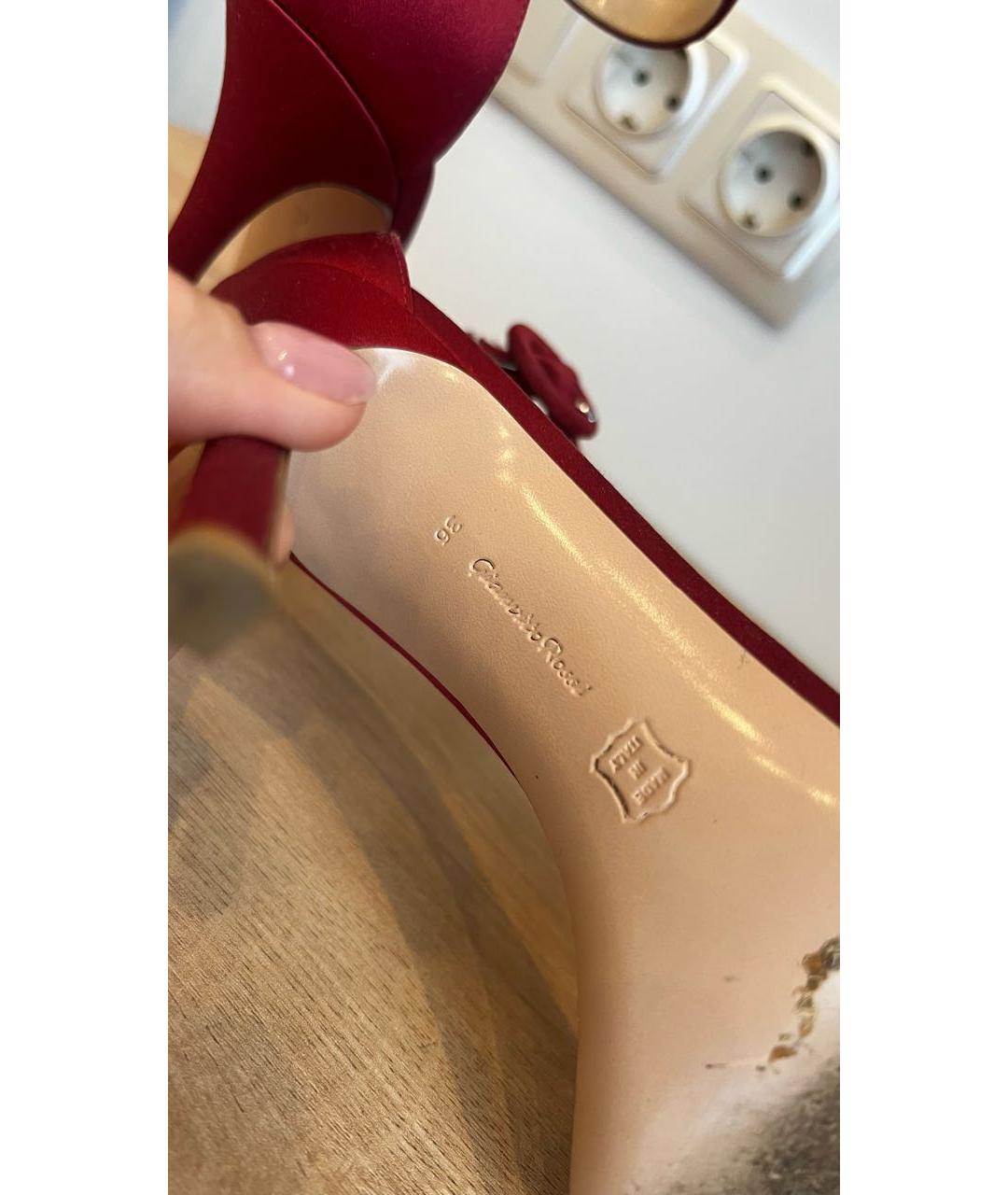 GIANVITO ROSSI Красные текстильные босоножки, фото 6