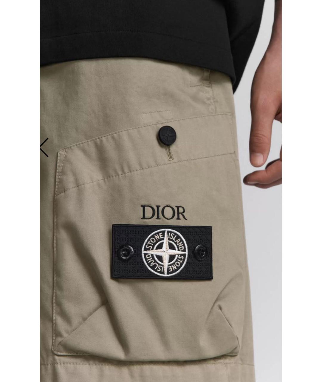CHRISTIAN DIOR Зеленые хлопко-эластановые шорты, фото 3