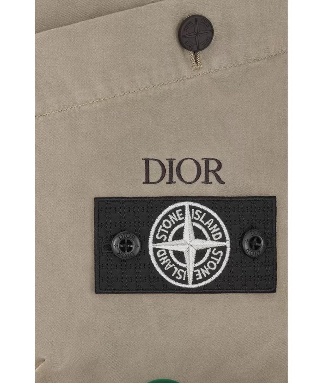 CHRISTIAN DIOR Зеленые хлопко-эластановые шорты, фото 2
