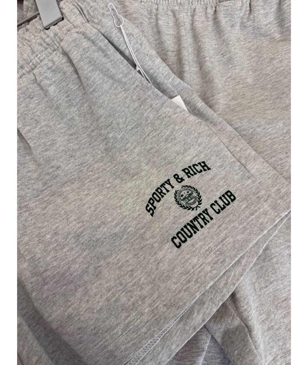 SPORTY AND RICH Серые хлопковые шорты, фото 3