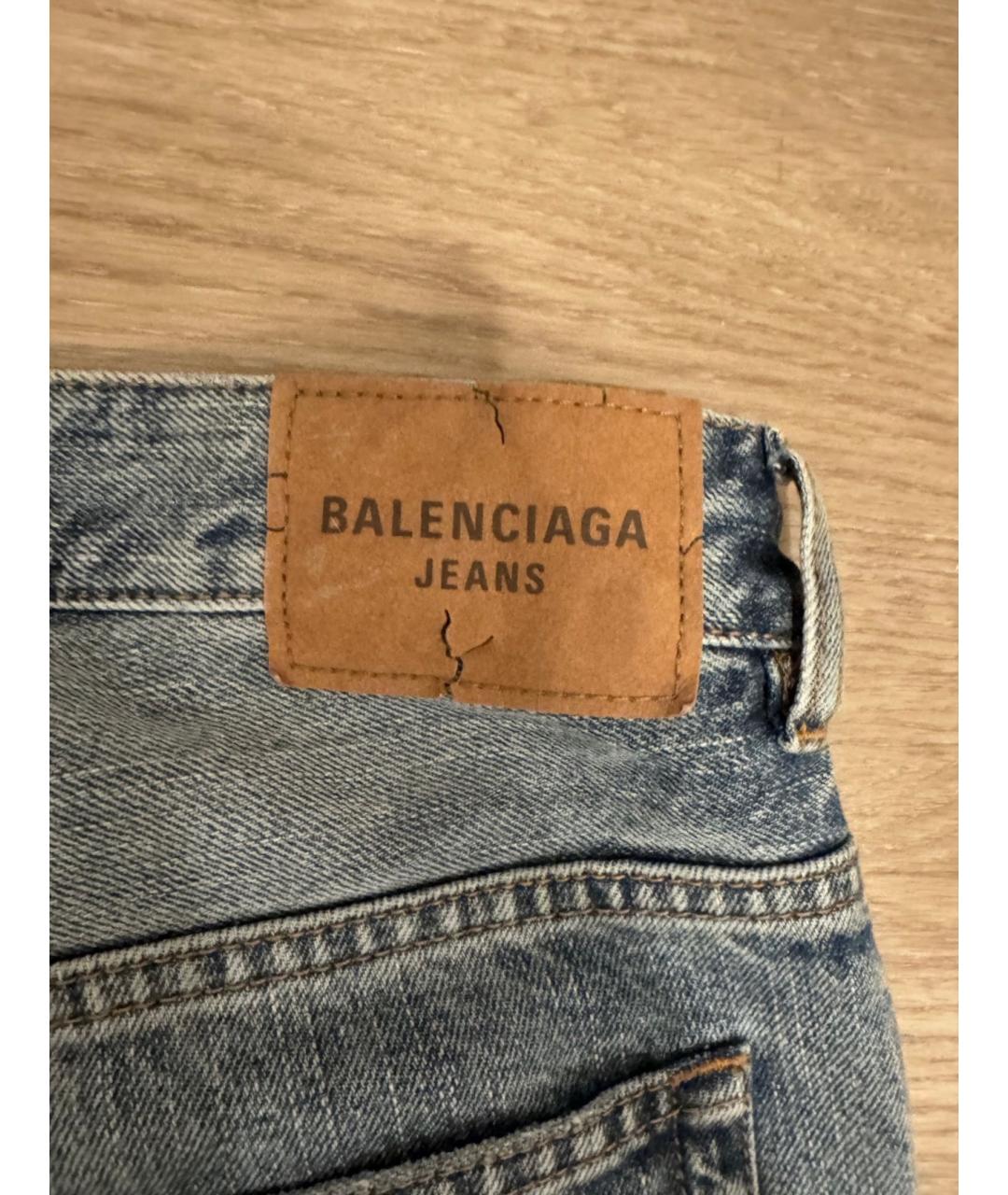 BALENCIAGA Синие хлопковые джинсы клеш, фото 5