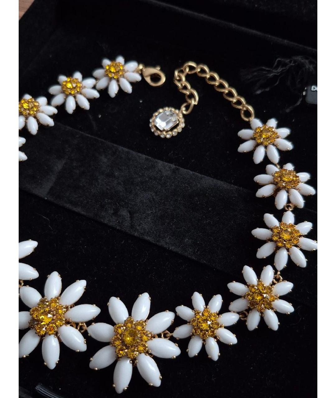DOLCE&GABBANA Белое металлическое колье, фото 3