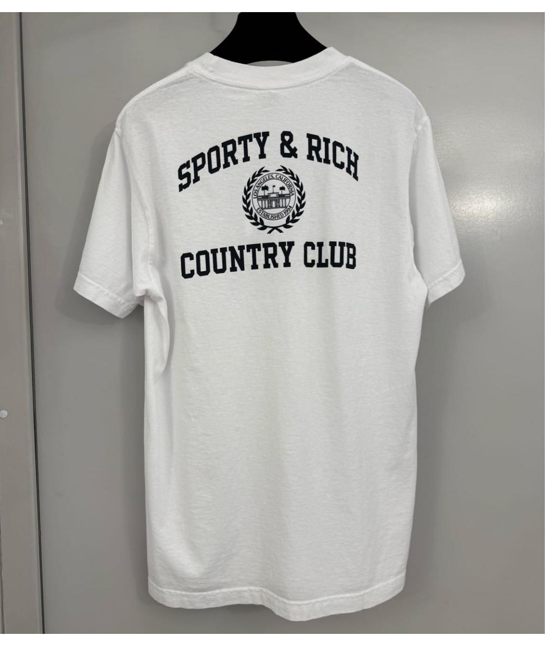 SPORTY AND RICH Белая хлопковая футболка, фото 2