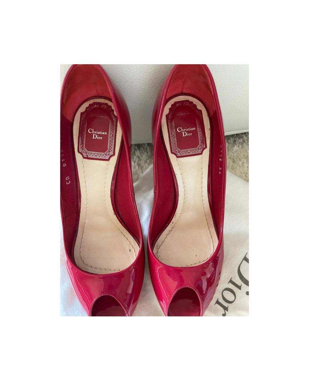 CHRISTIAN DIOR Красные туфли из лакированной кожи, фото 2