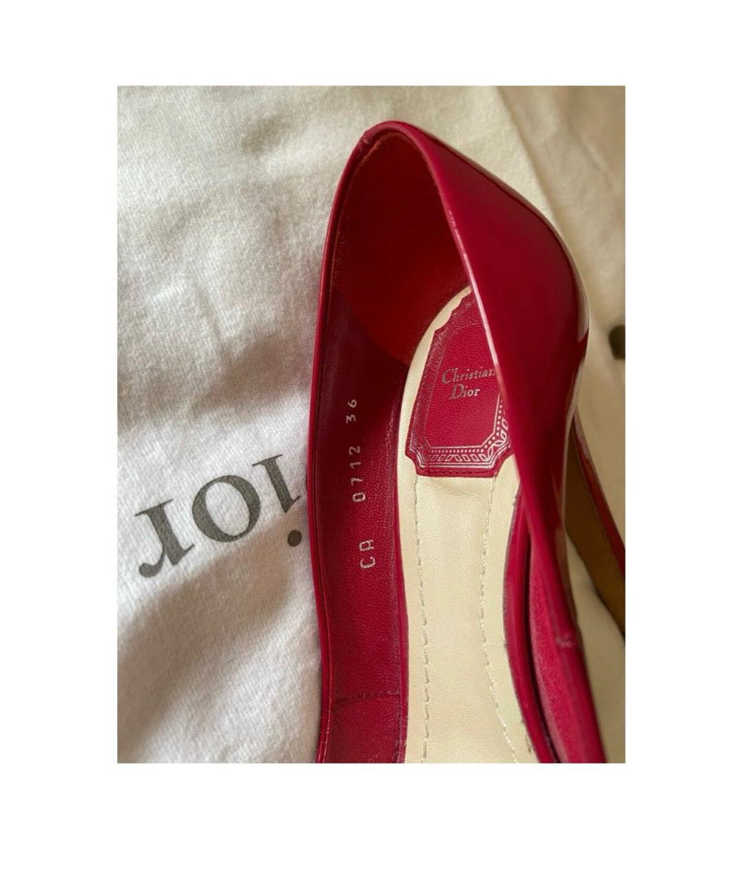 CHRISTIAN DIOR Красные туфли из лакированной кожи, фото 5