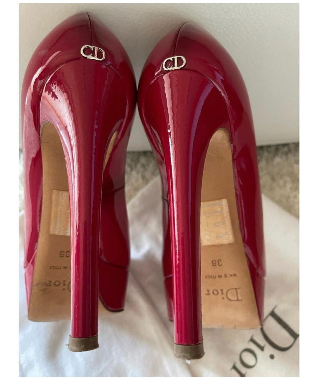 CHRISTIAN DIOR Красные туфли из лакированной кожи, фото 4