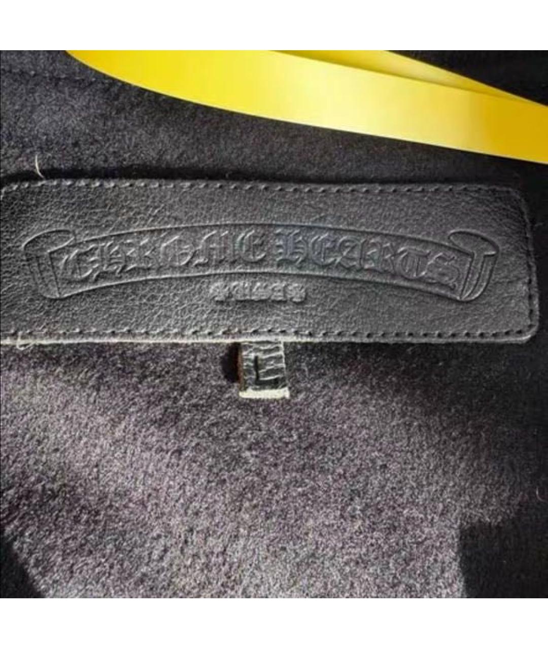 CHROME HEARTS Черная кожаная куртка, фото 7