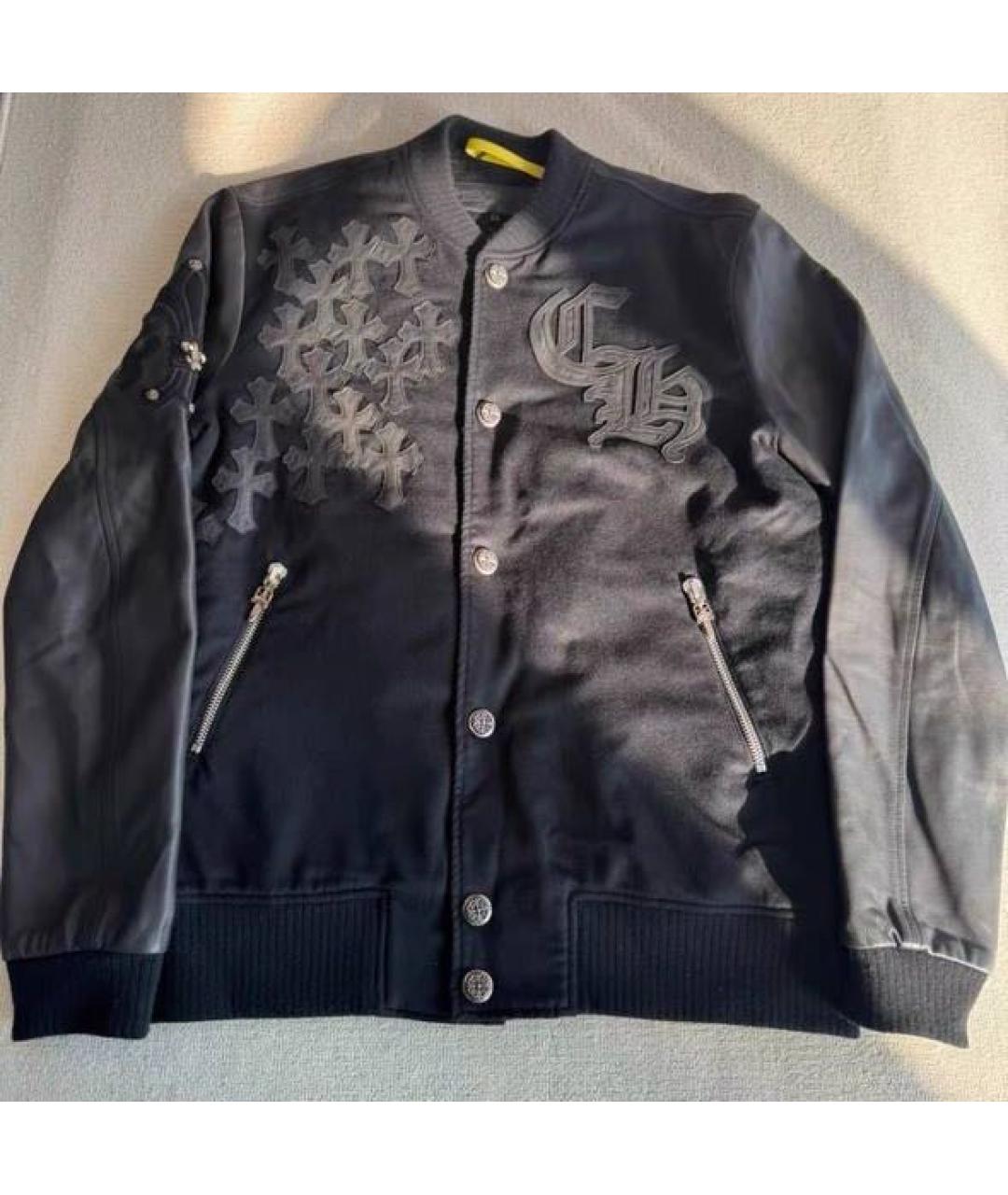 CHROME HEARTS Черная кожаная куртка, фото 9