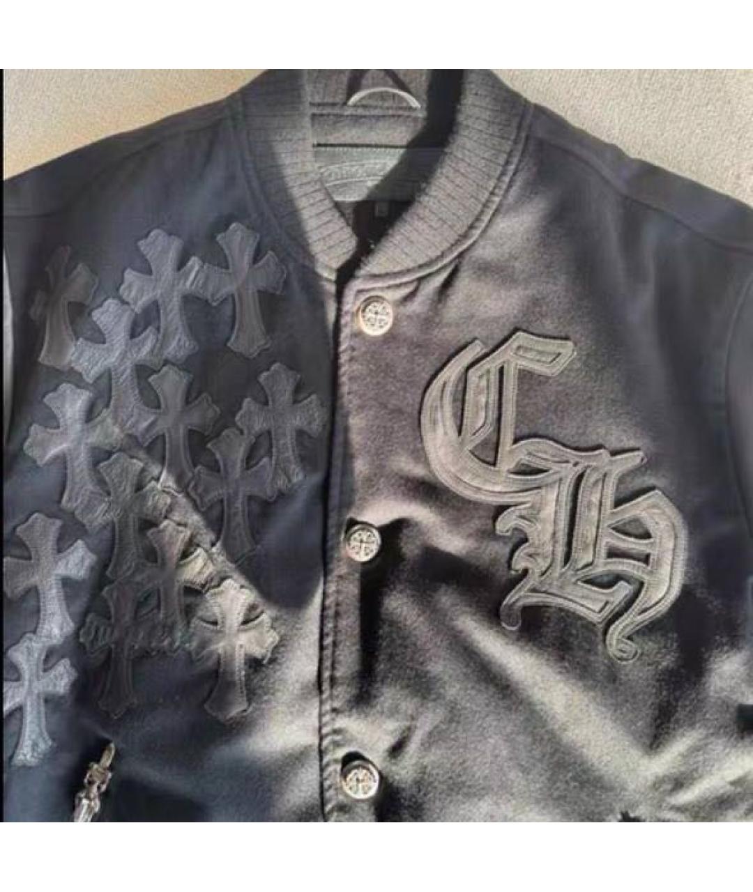 CHROME HEARTS Черная кожаная куртка, фото 3