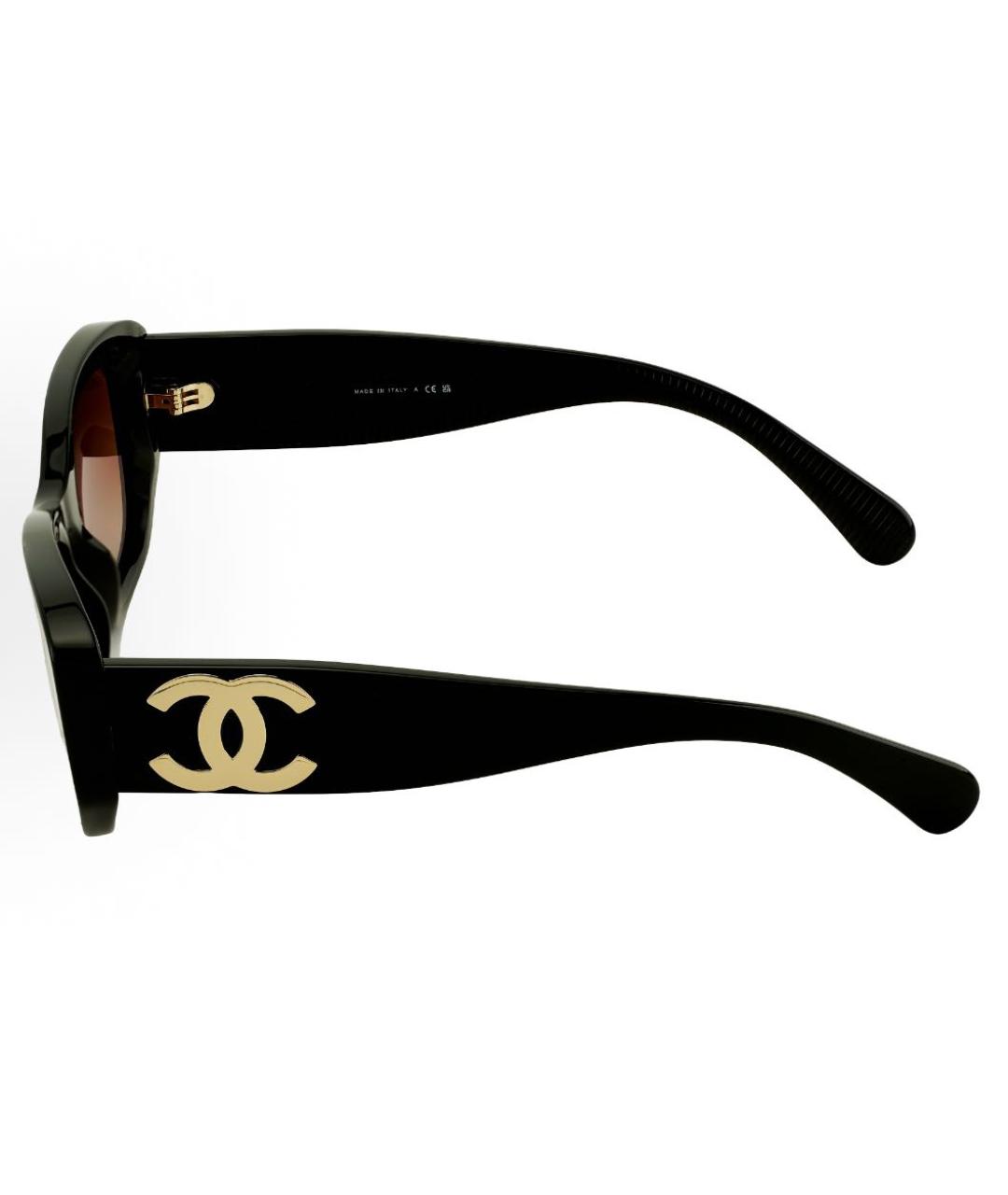 CHANEL Черные пластиковые солнцезащитные очки, фото 3