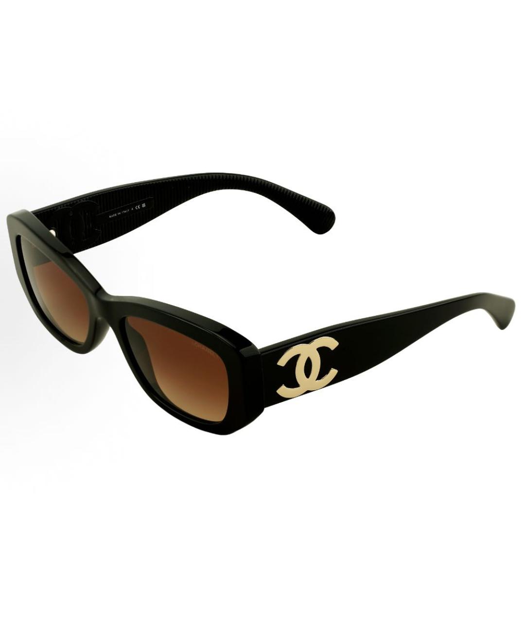 CHANEL Черные пластиковые солнцезащитные очки, фото 5