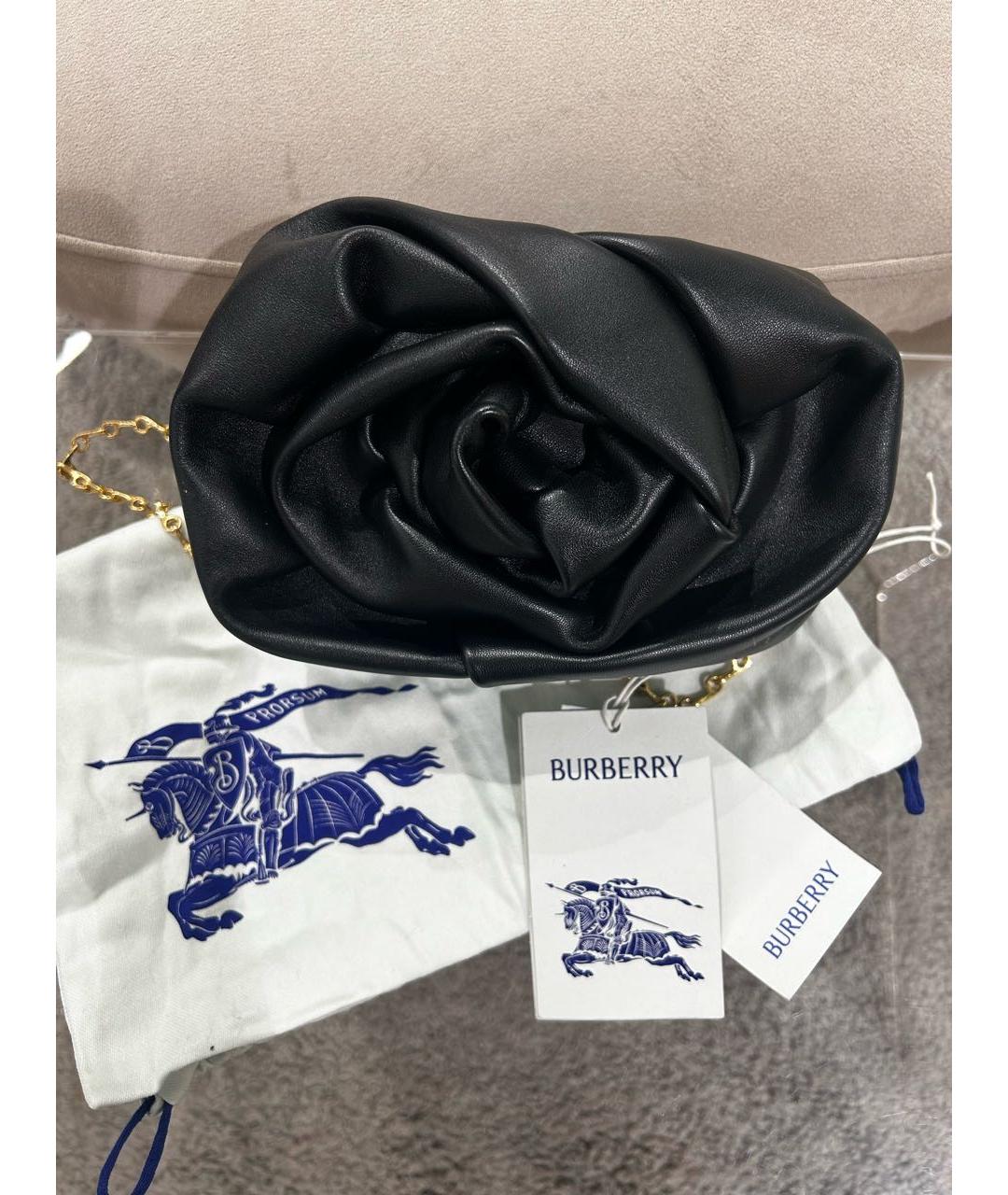 BURBERRY Черная кожаная сумка через плечо, фото 5