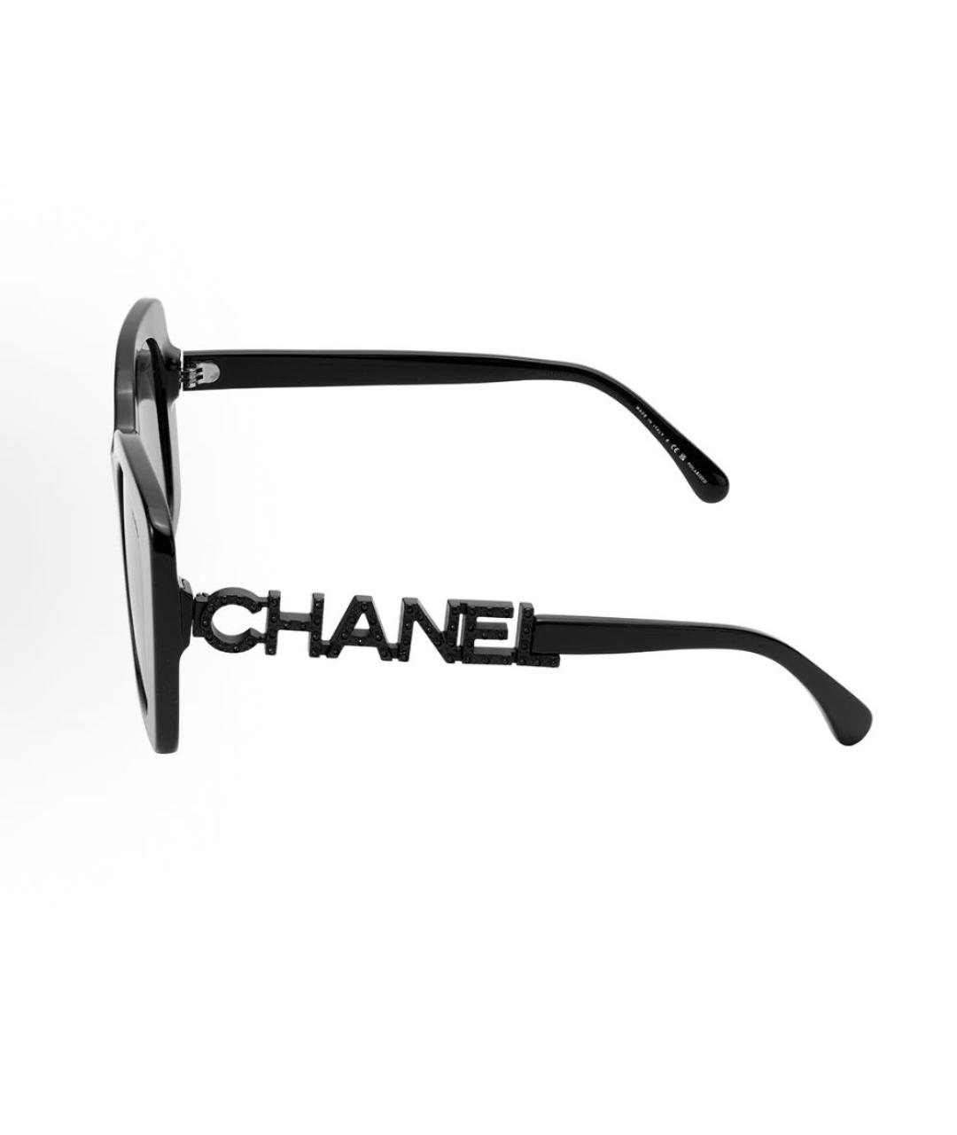 CHANEL Черные пластиковые солнцезащитные очки, фото 3