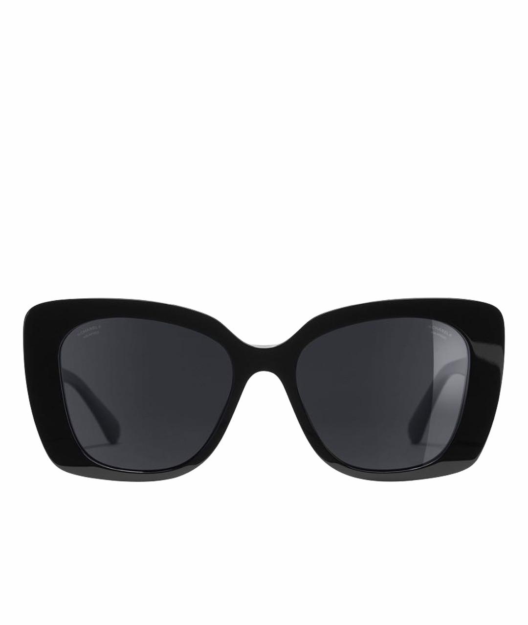 CHANEL Черные пластиковые солнцезащитные очки, фото 1