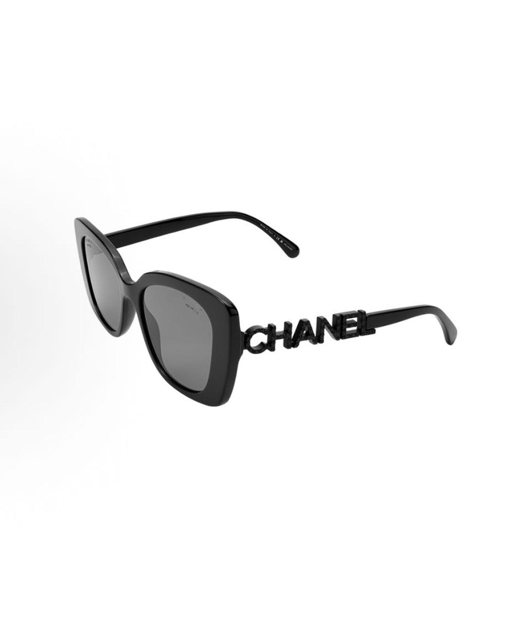 CHANEL Черные пластиковые солнцезащитные очки, фото 5